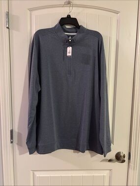johnnie-O Heather Navy Blue Quarter-Zip Pullover